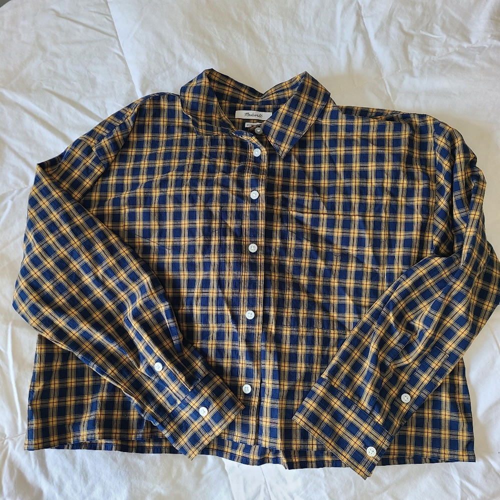 Madewell "The Signature Poplin Crop" Shirt size S